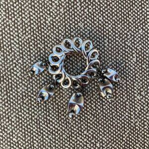 Vintage Silver Circular One-Of-A-Kind Pin Brooch